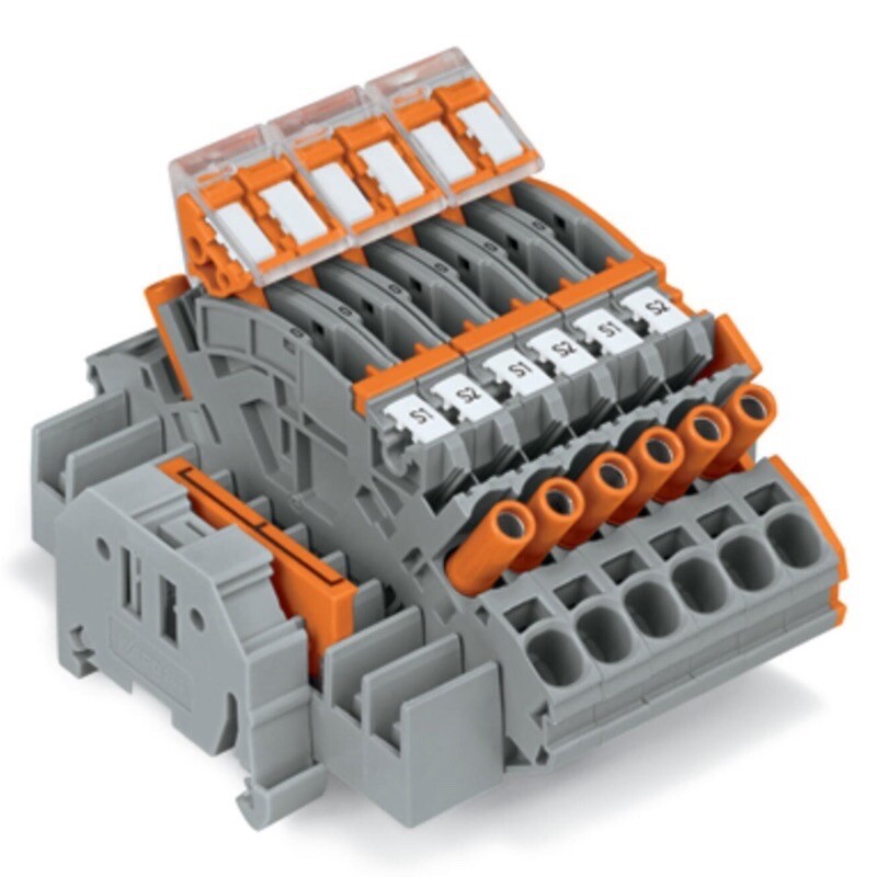 2007-8876 WAGO TOPJOB S Compact Terminal Block for 3-phase Current Transformer Circuit 6mm2 Multicoloured