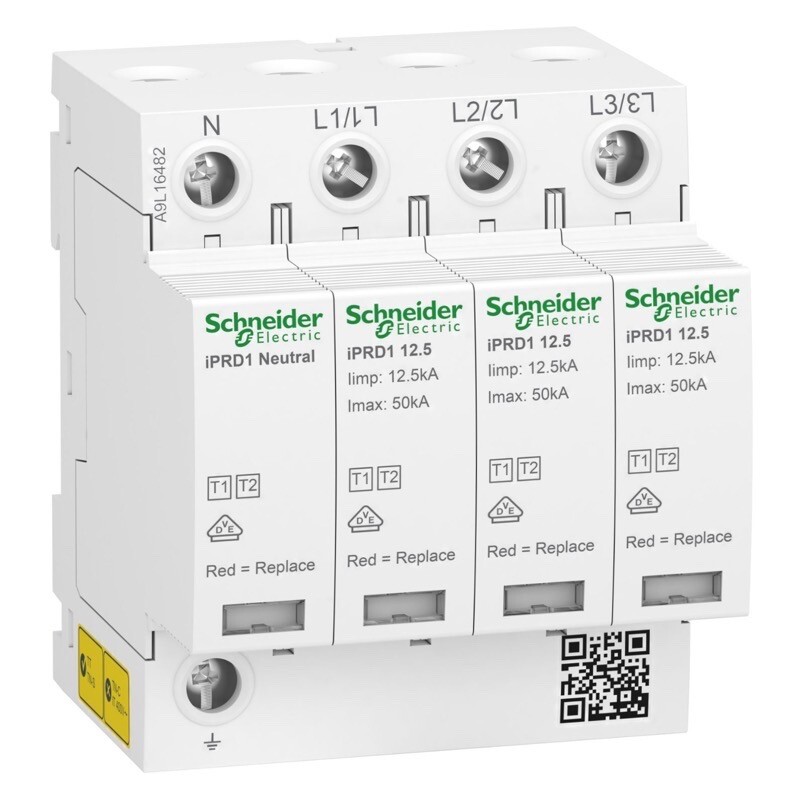 A9L16482 Schneider Acti9 iPRD1 Modular Surge Arrester 12.5 3P+N 350V with Remote Transfer