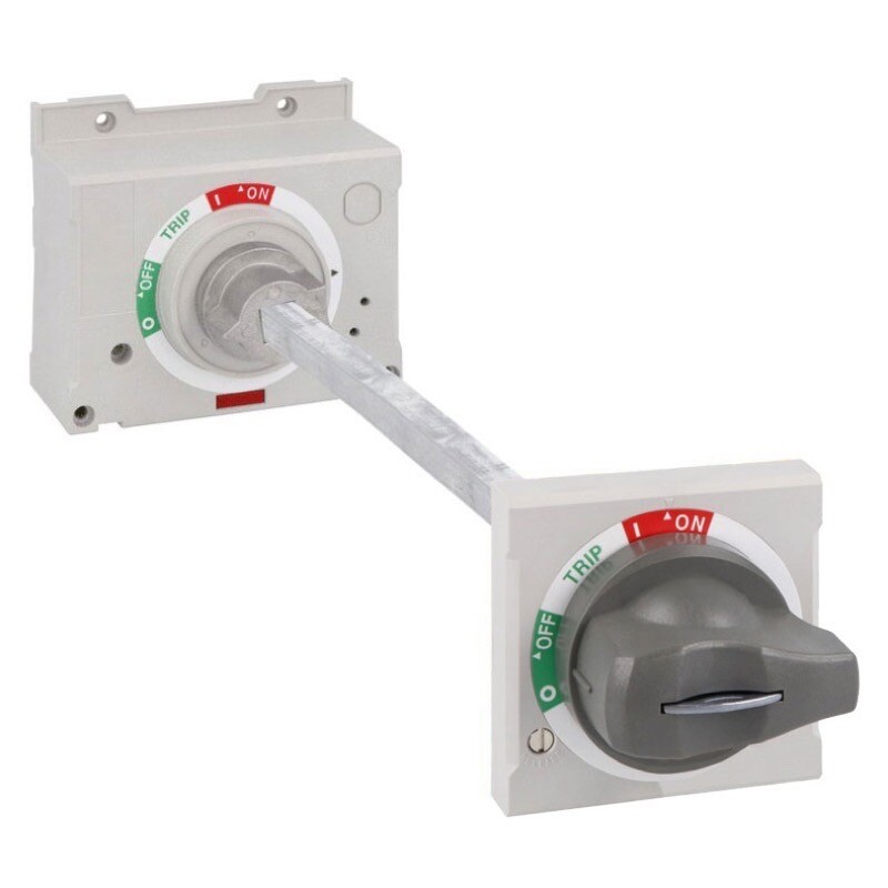 P5X18471B Lovato IP65 Grey Padlockable Door Coupling Handle for P5ME...100/160/250 Complete with Shaft 469mm