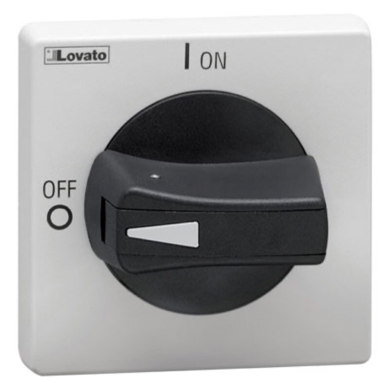 GAX64B Lovato GA Padlockable Black Isolator Handle Ring Fix 65 x 65mm Defeatable