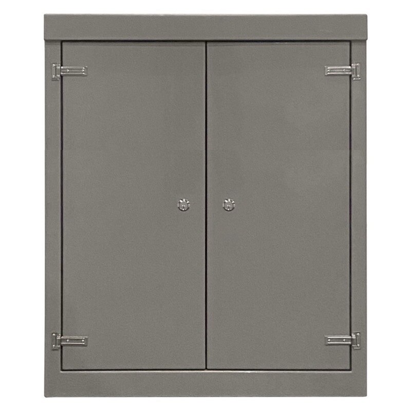 RSC15125GY-SS GRP 1500H x 1215W x 500mmD Roadside Cabinet Grey IP55 with Open Bottom Stainless Steel Hinges