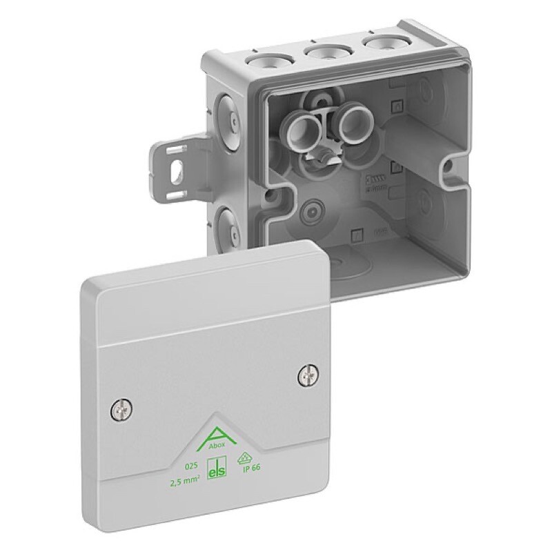 80240101 Spelsberg Abox 025 AB-L 87 x 87 x 52mmD without Terminals with External Fixing Lugs IP66