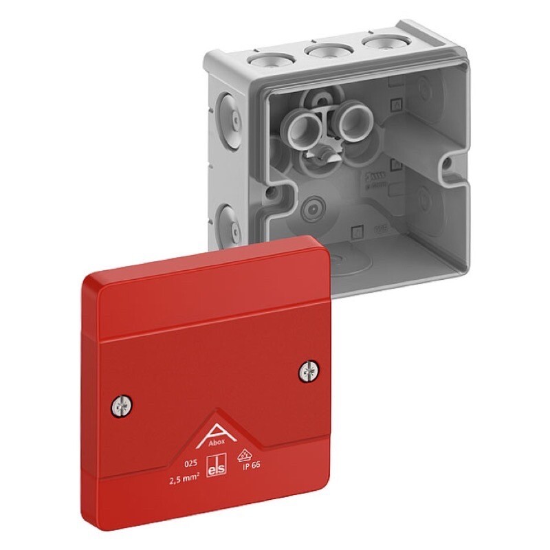 80270001 Spelsberg Abox 025-L/SB 87 x 87 x 52mmD Grey with Red Cover without Terminals IP66