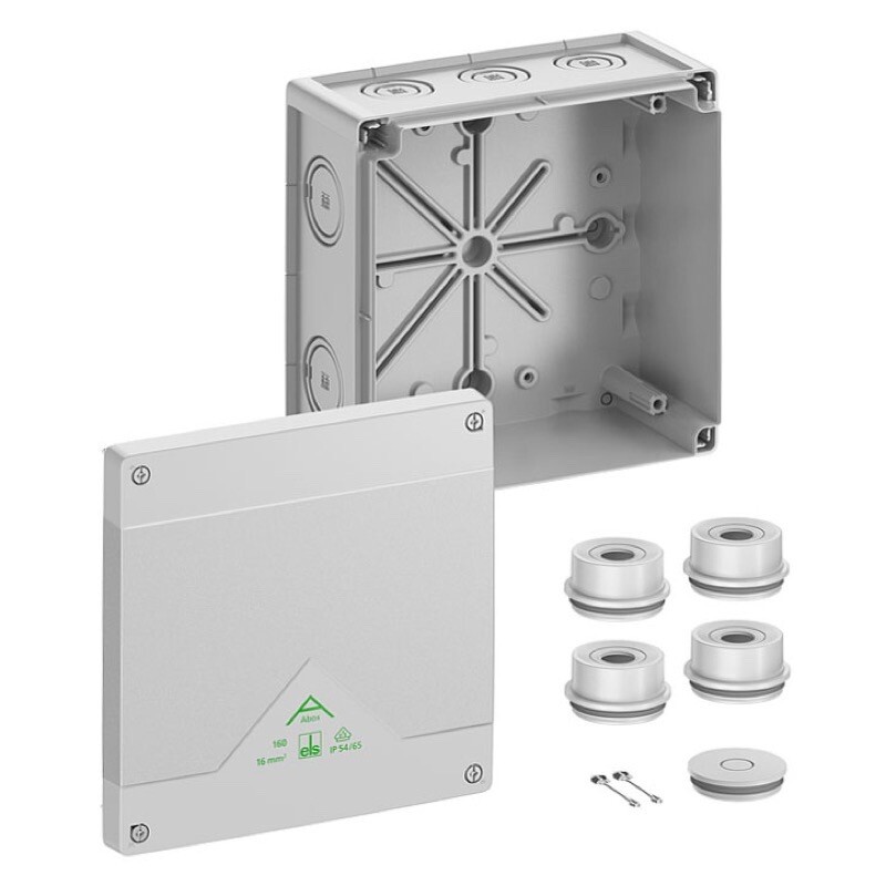 81640001 Spelsberg Abox 160-L Polystyrene 182 x 182 x 90mmD Grey without Terminals IP66
