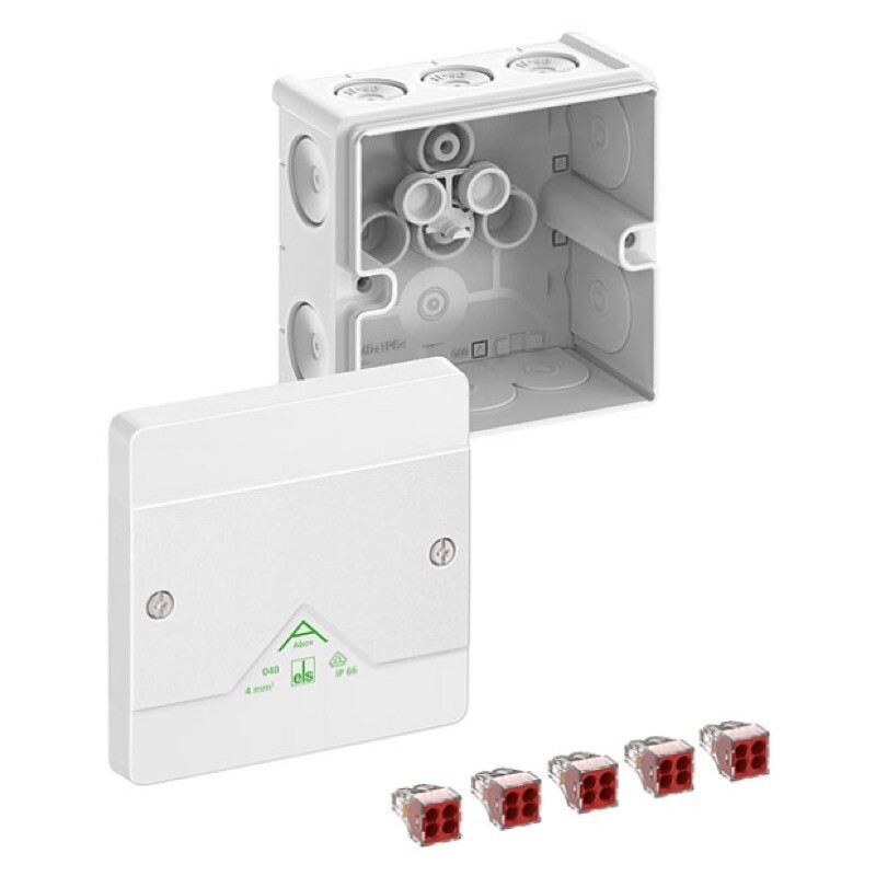 80412001 Spelsberg Abox 040-4/W Polypropylene 102 x 102 x 57mmD White with Wago 773-604 IP66