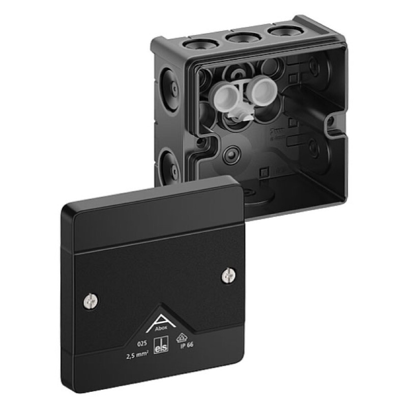 80200001 Spelsberg Abox 025-L/sw 87 x 87 x 52mmD Black without Terminals IP66