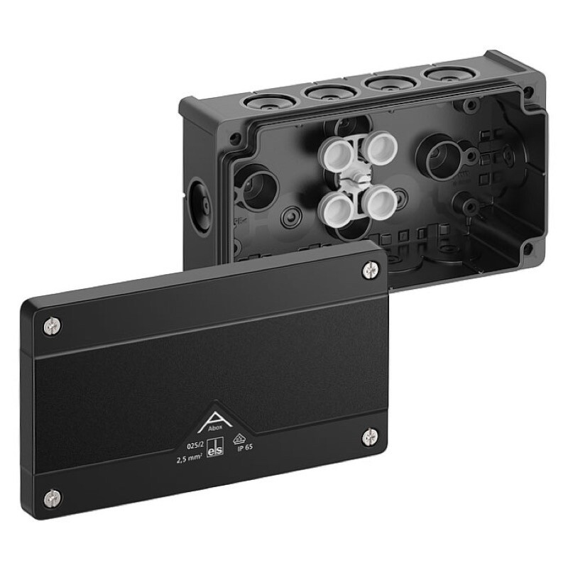 80200201 Spelsberg Abox 025/2-L/sw Polypropylene 152 x 87 x 52mm Black without Terminals IP66