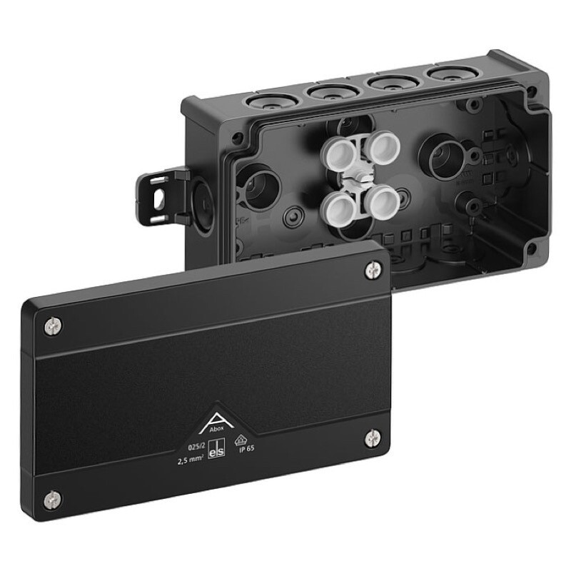 80200301 Spelsberg Abox 025/2-AB-L/sw Polypropylene 152 x 87 x 52mmD White without Terminals with External Fixing Lugs IP66