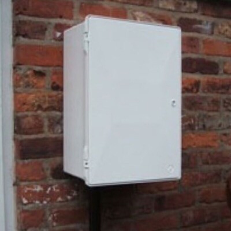 EMB-SG Surface Mount GRP Electricity Meter Box 560H x 400W x 215mmD Weather Resistant White