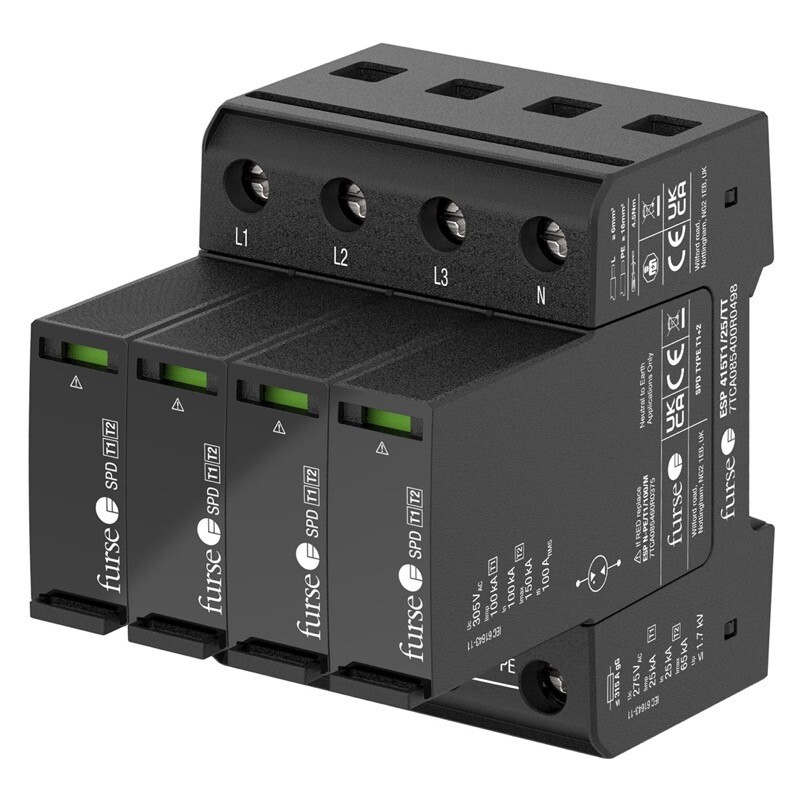 7TCA085400R0498 ABB Furse ESP 415T1/25/TT Three Phase Type 1 25kA Surge Protection Device for TT Systems