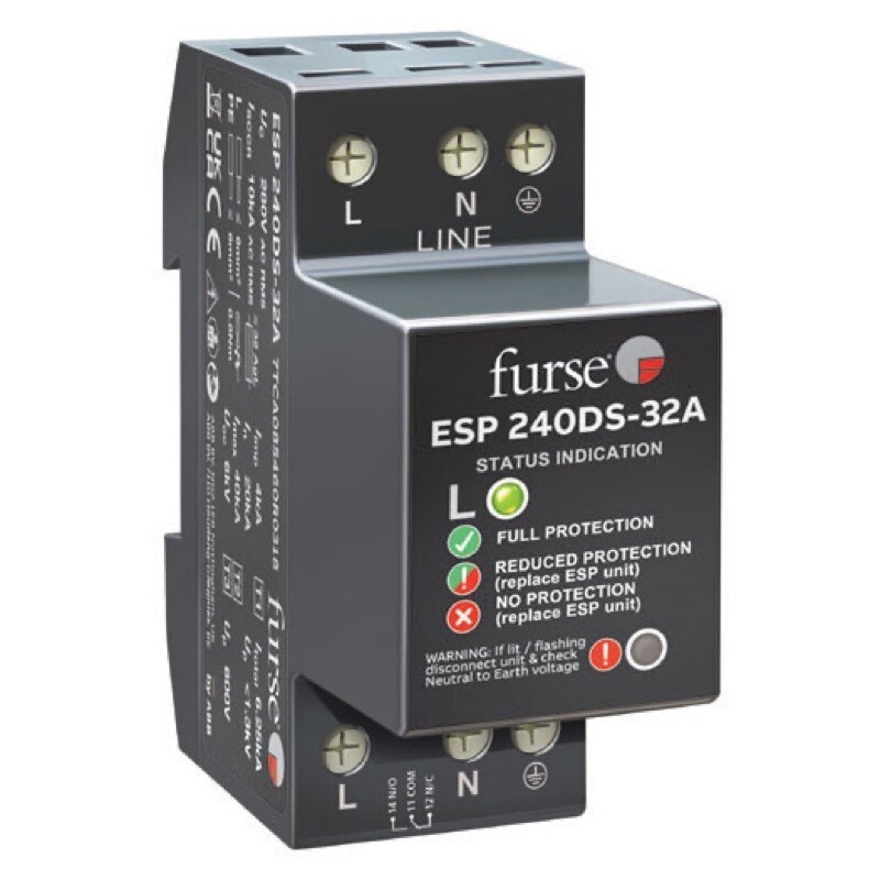 7TCA085460R0318 ABB Furse ESP 240DS-32A Single Phase Type 2+3 In-Line Low Current Surge Protection Device DIN