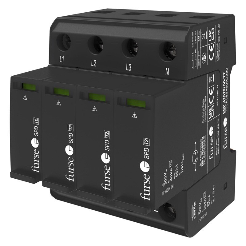 7TCA085460R0380 ABB Furse ESP 415T2/50/TT Type 2 Pluggable Power SPD for Three Phase 415V TT Supplies 50kA 8/20