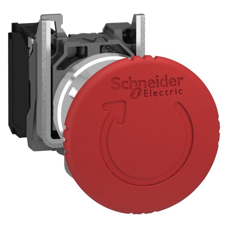 XB4BS8442 Schneider Harmony XB4 Emergency Stop Switching Off Red Mushroom 40mm 22mm Trigger Latching Turn to Release 1 NC