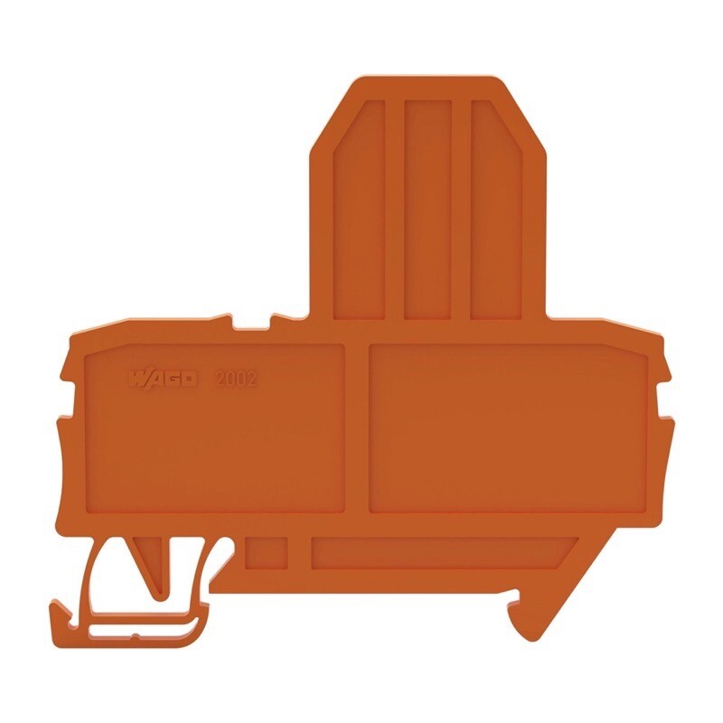 2002-992 WAGO TOPJOB S End Plate for Fuse Terminal Blocks 2mm Thick Orange