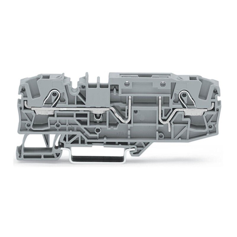 2006-1661 WAGO TOPJOB S 2-conductor Carrier Terminal Block 6mm2 for TS35 DIN Rail Push-in Cage Clamp Grey