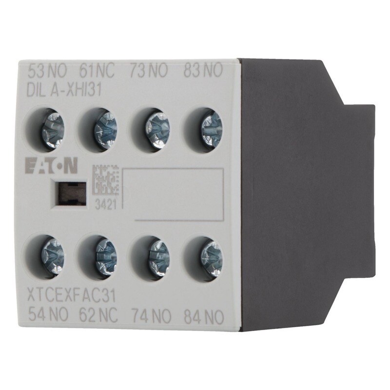 DILA-XHI31 Eaton DILA Auxiliary Contact Block 3 x N/O &amp; 1 x N/C Contacts Top Mounting