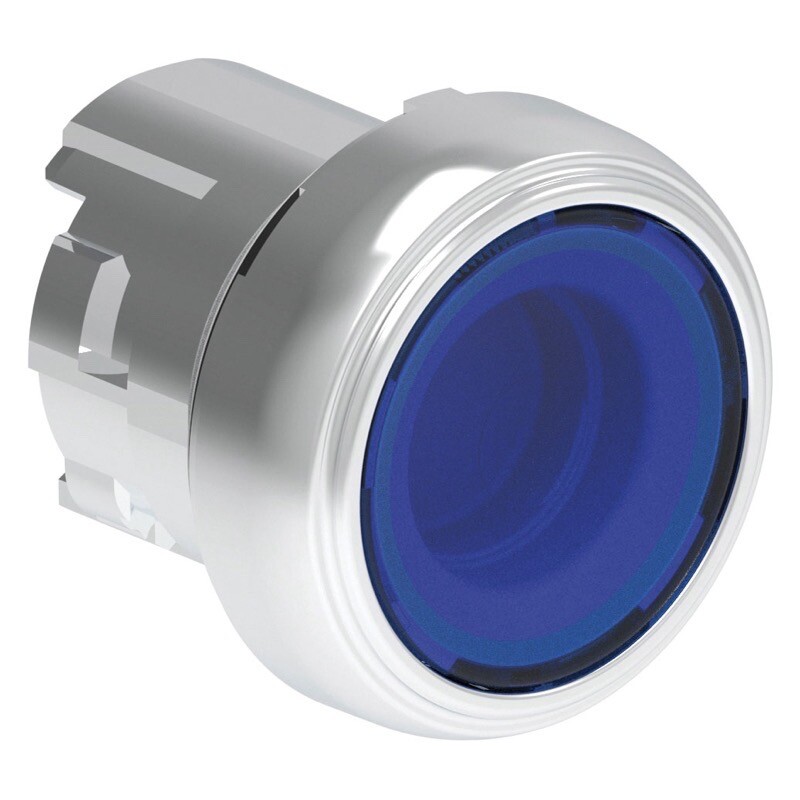 LPSBL106 Lovato Illuminated Button Actuator Spring Return 22mm Platinum Series Metal Flush Blue