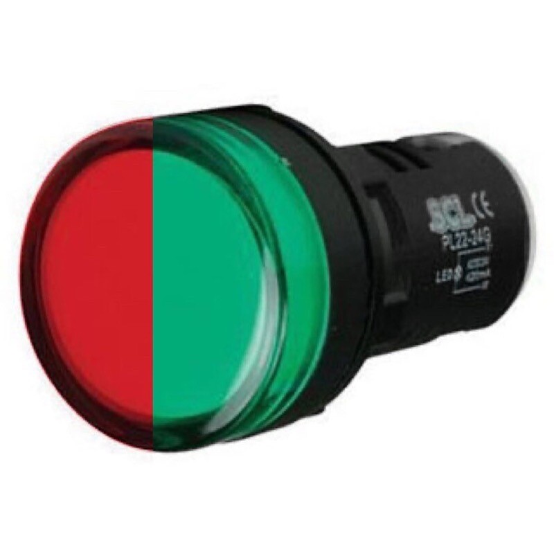 PL22-24RG SCL 22.5mm LED Indicator 24V AC/DC Dual Colour Red/Green