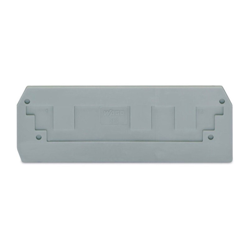 284-308 WAGO Intermediate and End Plate 2.5mm Thick Grey