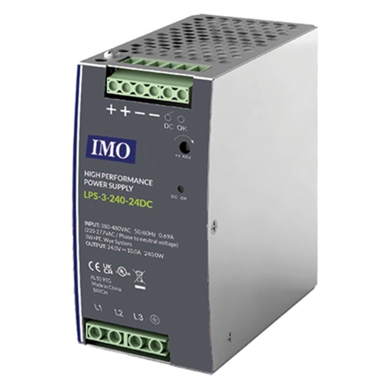 LPS-3-240-24DC IMO LPS Series Three Phase Power Supply 340-550V AC Input 24V DC Output 240 Watts 10A