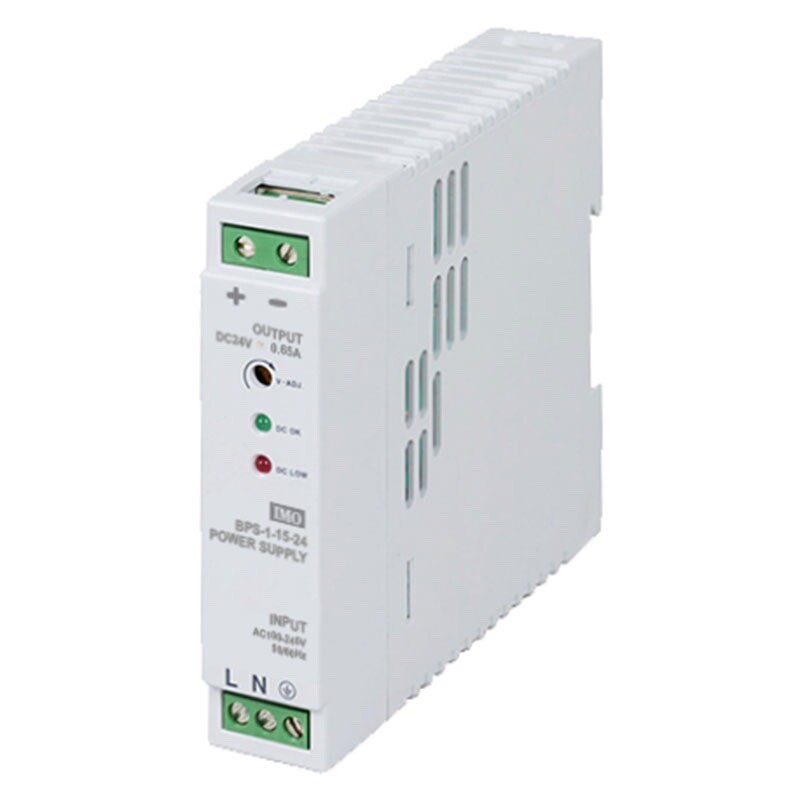 BPS-1-15-12DC IMO BPS Series AC-DC DIN Rail Power Supply 15W 90-264V AC Input 12V DC Output Voltage 1.2A