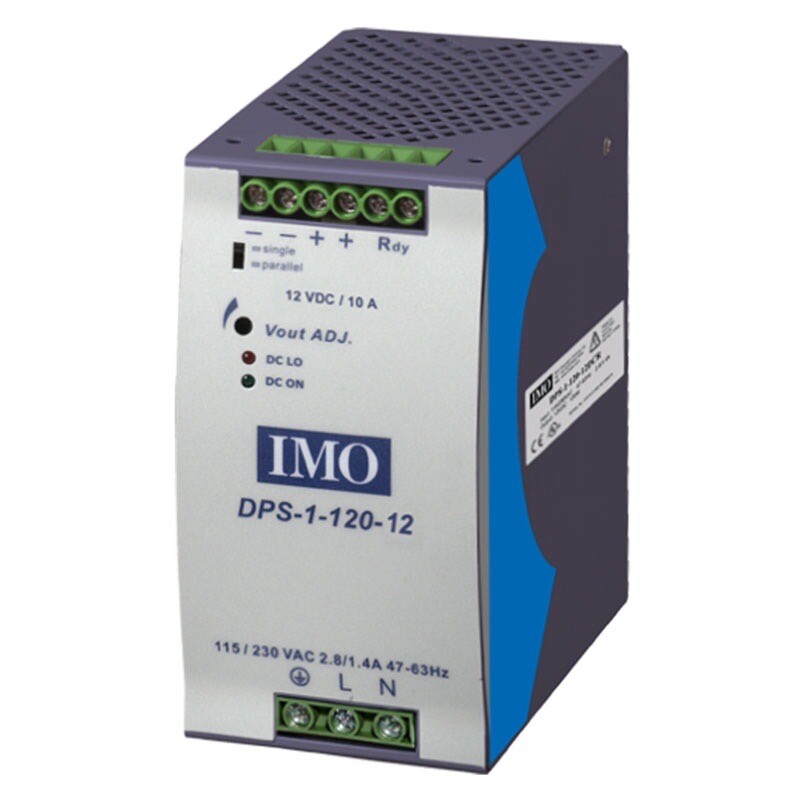 DPS-1-120-12DCR IMO DPS Series AC-DC DIN Rail Power Supply 120W 90-264V AC Input 12V DC Output Voltage with Check Relay
