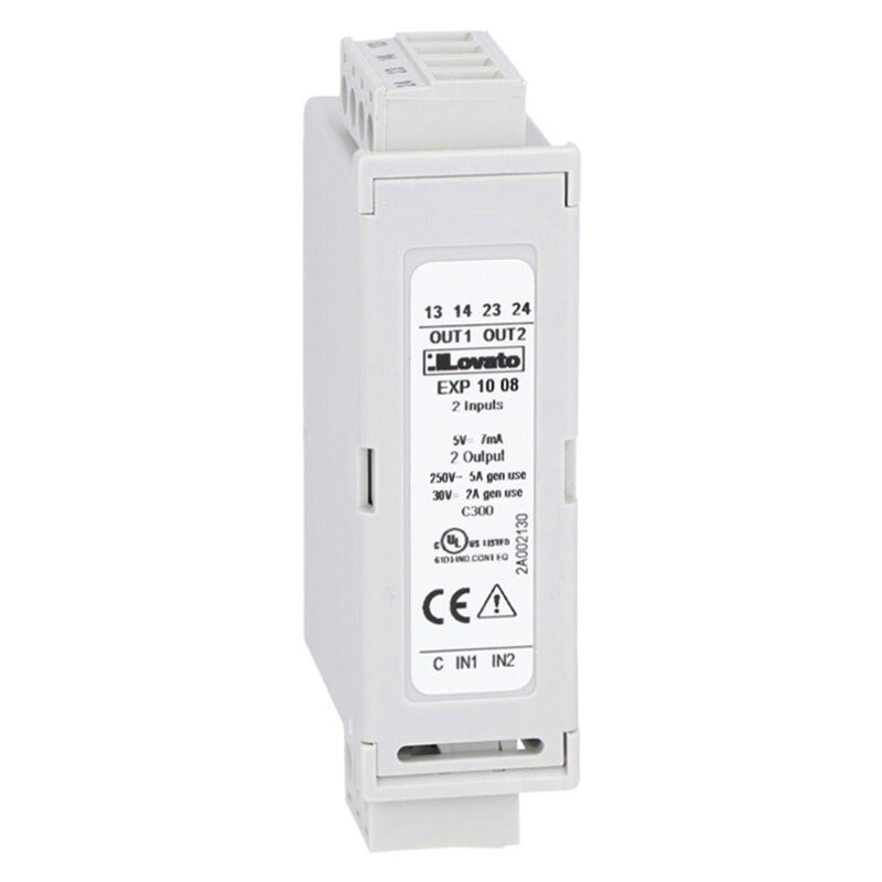EXP1008 Lovato Expansion Module EXP 2 Opto-isolated Digital Input Outputs Rated 5A 250V AC