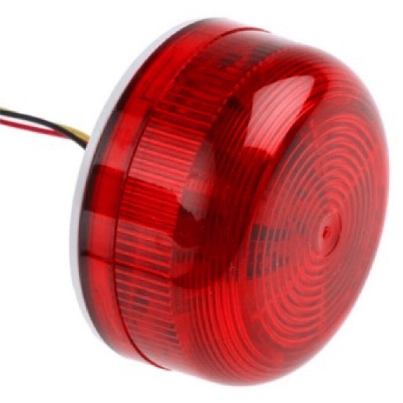 QBS-0305 Klaxon Flashguard Red LED Beacon 10-30VDC Static/Flashing Ultra Low Profile