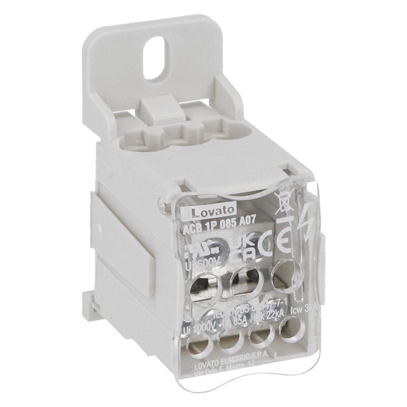 ACB1P085A07 Lovato ACB Power Distribution Block Single-pole 85A 7 Terminals