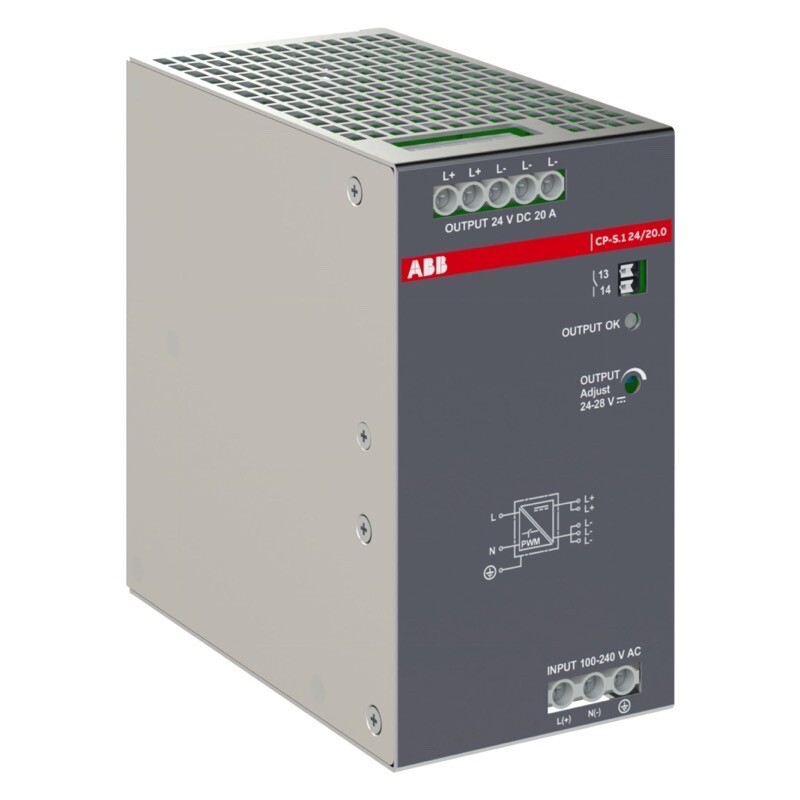 1SVR320761R1000 ABB CP-S.1 24/20.0 Power Supply In:100-240VAC/100-250VDC Out:DC 24V/20A