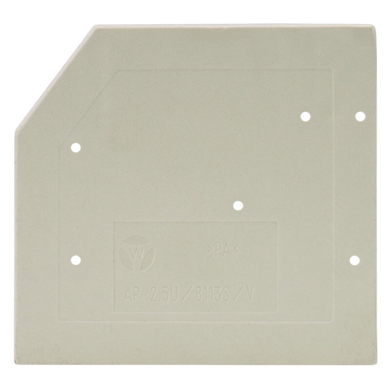 07.312.1555.0 Wieland AP 2,5 U/8113 S/V /V0 End Plate for DIN Rail Terminal Blocks Type WK 2,5 U/8113 S/V... Grey