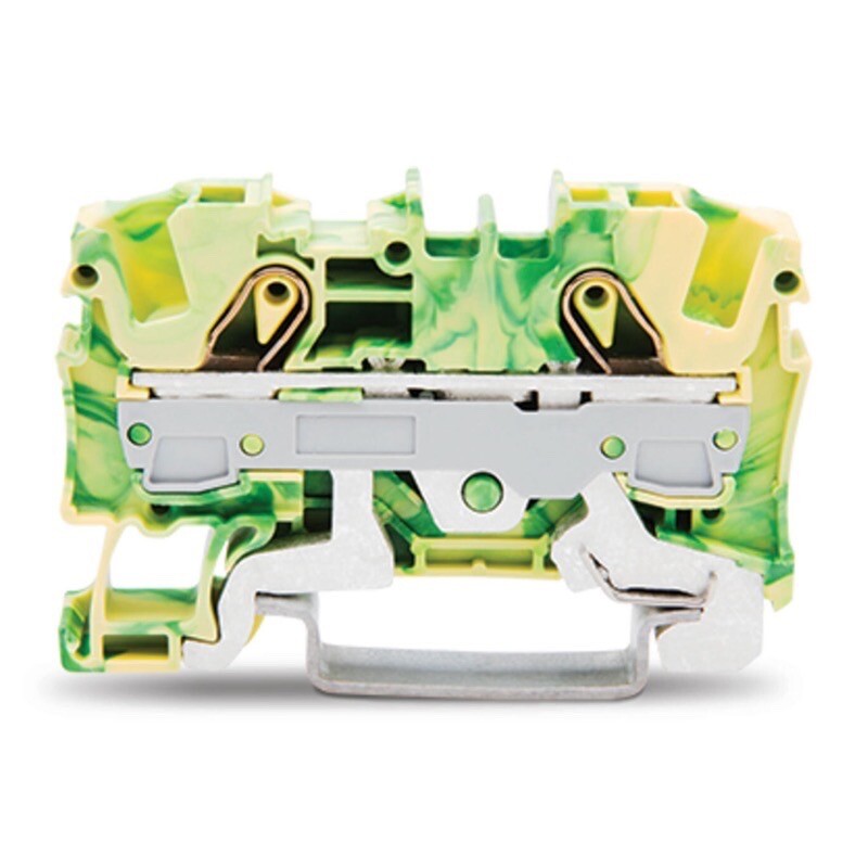 2006-1207 WAGO TOPJOB S 2-conductor Ground Terminal Block 6mm2 Suitable for Ex e II Applications Side and Centre Marking