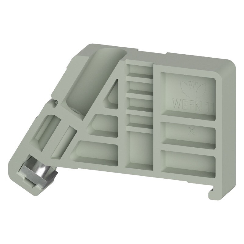 0D.200.0155.0 Wieland selos WEFN 11 End Bracket 8mm Wide Grey