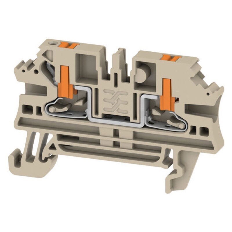 2847200000 Weidmuller AL2C 2.5 Feed-through Terminal Block PUSH IN Dark Beige 2.5mm2 24A 800V