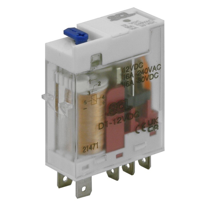 D1-24VDC SCL 1 Pole Plug-in Relay 24VDC 16A 5 Pin LED &amp; Test Button