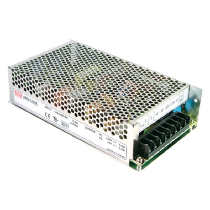 AD-155B MEAN WELL AC-DC Enclosed Power Supply with UPS Function Output 27.6VDC at 5.5A +27.1VDC at 0.5A