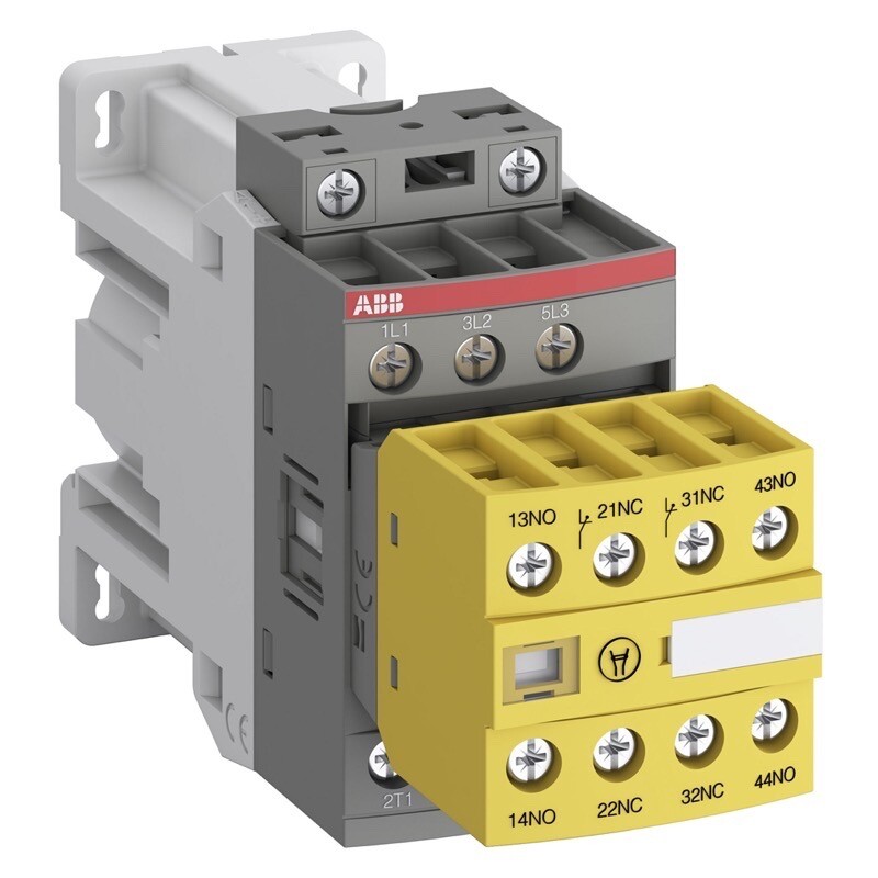 1SBL136082R3022 AFS09Z-30-22-30 3 Pole Safety Contactor 4kW 9A AC3 24V DC 2 NO &amp; 2 NC Auxiliary Contacts