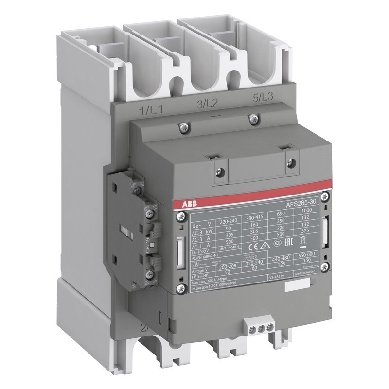 1SFL547082R3312 ABB AFS265-30-12-33 3 Pole Safety Contactor 132kW 265A AC3 100-250V AC/DC 1 NO &amp; 2 NC Auxiliary Contacts