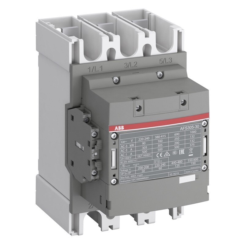 1SFL587082R1312 ABB AFS305-30-12-13 3 Pole Safety Contactor 160kW 305A AC3 100-250V AC/DC 1 NO &amp; 2 NC Auxiliary Contacts