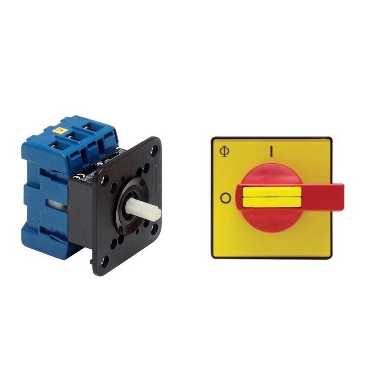 KG20B.T213/04.E Kraus &amp; Naimer KG 25A 4 Pole Isolator for Door Mounting Switch Supplied with IP66/67 Red/Yellow Handle