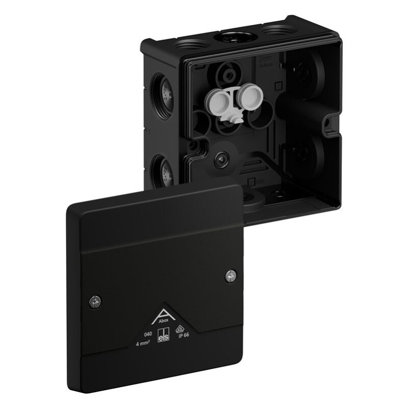 80408801 Spelsberg Abox 040-L/sw/S 102 x 102 x 57mmD Black without Terminals IP66 with Threaded Cable Entries