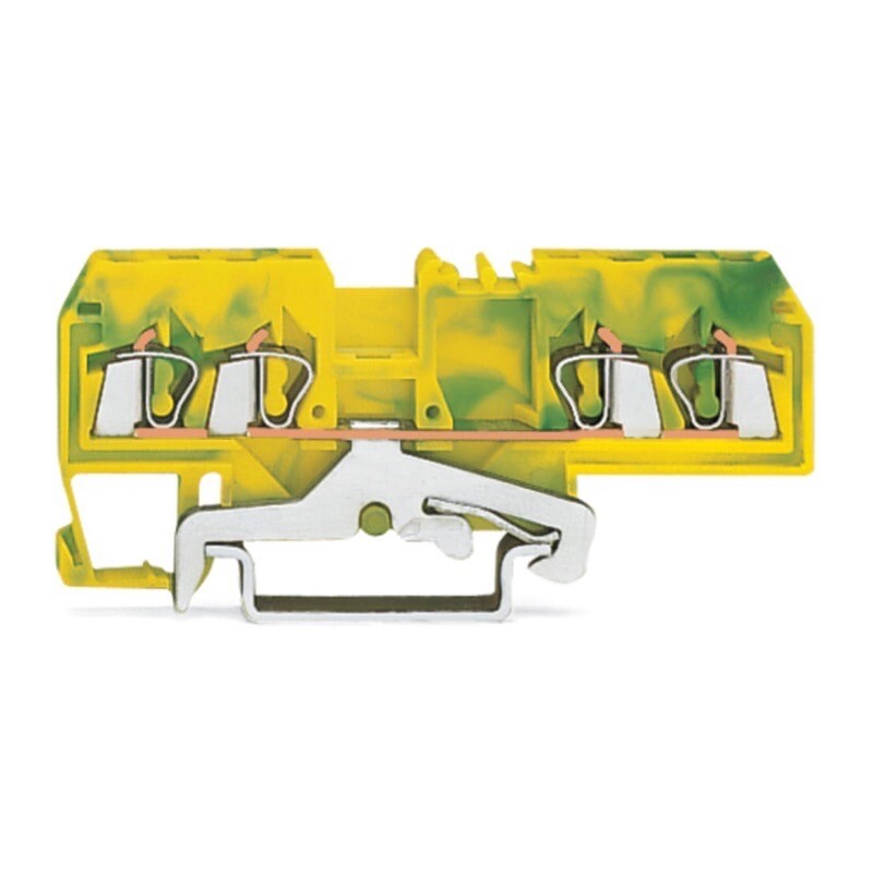 280-677 WAGO 4-conductor Ground Terminal Block 2.5mm2 Centre Marking for DIN Rail 35 x 15 and 35 x 7.5mm CAGE CLAMP
