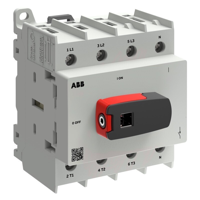1SCA162559R1001 ABB OT63G2-4BSN2 OT Plus Switch-disconnector 63A Frame Size G2 4 Pole Base &amp; DIN-rail Mounting Front Operated