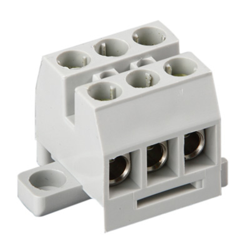 KR8031 Ensto Clampo Compact 3 Pole Terminal Block 6mm 750V Fits onto TS15 DIN Rail