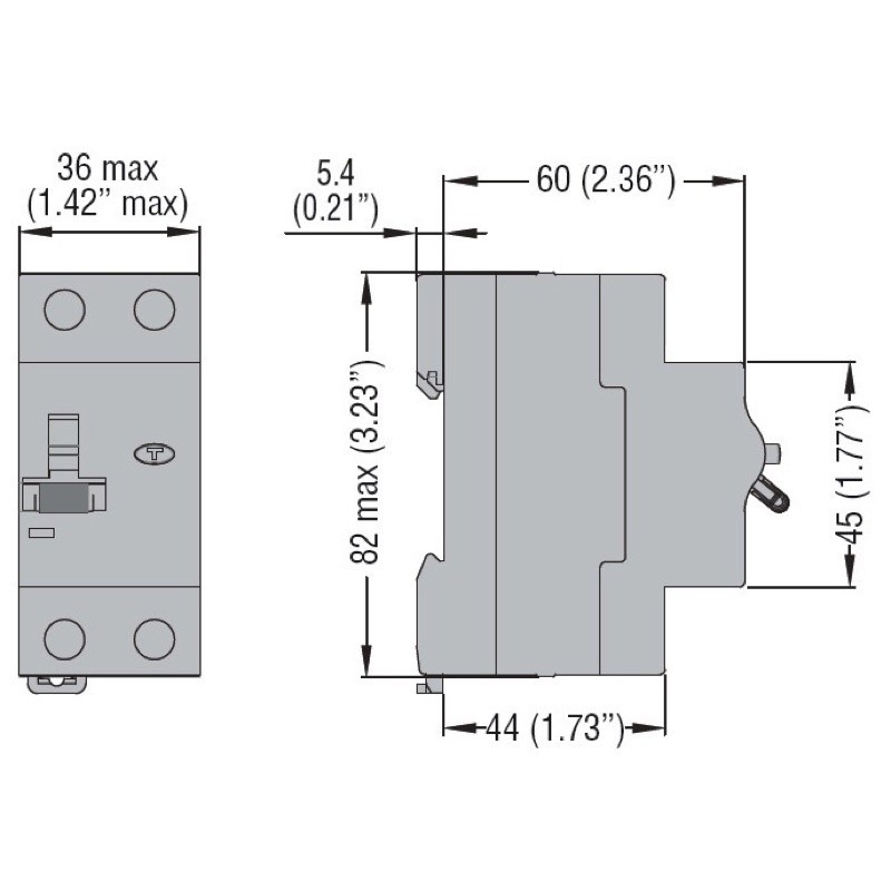 P1RB1NC25AC030 Lovato Electric P1RB Single Pole &amp; Neutral RCBO C Curve 25A 30mA Type AC