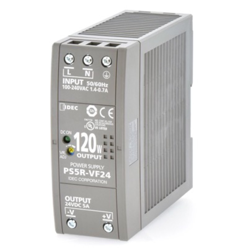 PS5R-VF24 IDEC PS5R-V Slim-Line Power Supply 5A 120W 85-264VAC Input Voltage 24VDC Output Voltage