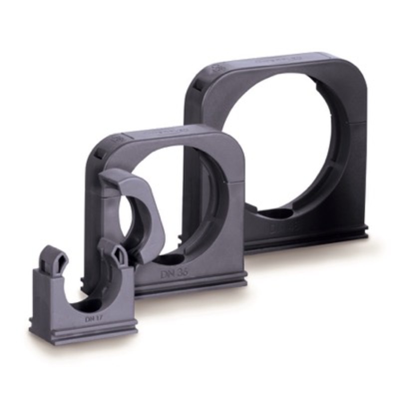 Interflex Nylofix SWL Conduit Support Clip with Lid for 15.8mm Nylon Conduit Black