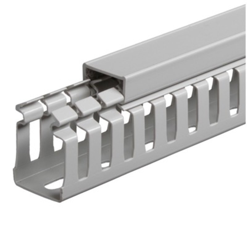 T1-ZH-60X40G IBOCO T1-ZH Zero Halogen Open Slot Panel Trunking 60W x 40H Grey RAL7035 Box of 36 Metres (18 Lengths)