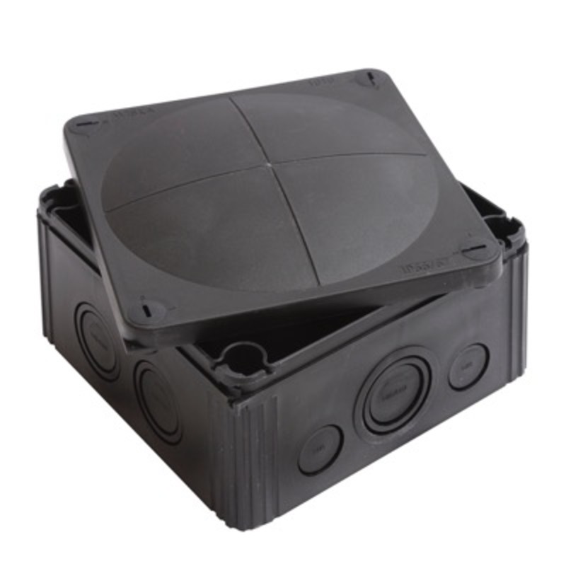 10062215 WISKA COMBI 1010/5 BK Polypropylene 140 x 140 x 82mmD Enclosure Black IP66